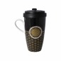 Preview: Goebel Yin Yang schwarz Tasse Trinkbecher NEUHEIT 2021 LOTUS Mug To Go mit Deckel Teetasse Kaffeetasse Porzellan ANGEBOT