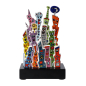 Preview: Goebel Day and Night James Rizzi Skulptur Figur Porzellan auf Holzsockel