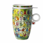 Preview: Goebel Teetasse mit Deckel und Sieb James Rizzi - Birds on a Love Wire  Porzellan Porzellantasse