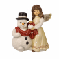 Preview: Goebel Kuschelige Winternacht champagner Engel mit Schneemann NEUHEIT 2023