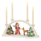 Preview: Goebel Kerzenbrücke - Der Wald im Winterkleid - Engel mit Reh , Hase und Bäumchen Porzellan