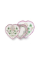 Preview: Pip Studio Set/2 Heart Shape Plates Lily&Lotus Light Lilac 21.5cm Herzform Tellerset Porzellan Teller in dekorativer Verpackung