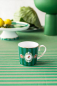 Preview: Pip Studio Set/2 Mugs Small Love Birds Medallion Stripes Emerald-Green Kaffeebecher Tee Kaffee Tasse Porzellan