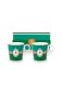 Preview: Pip Studio Set/2 Mugs Large Love Birds Medallion Emerald-Green Kaffeebecher Tee Kaffee Tasse Porzellan