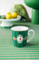 Preview: Pip Studio Set/2 Mugs Large Love Birds Medallion Stripes Emerald-Green Kaffeebecher Tee Kaffee Tasse Porzellan