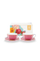 Preview: Pip Studio 2er Set Espresso Cup & Saucers Royal Pink Porzellan Tee Kaffee Tasse mit Untertasse 125 ml in dekorativer Geschenkverpackung