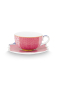 Preview: Pip Studio 2er Set Espresso Cup & Saucers Royal Pink Porzellan Tee Kaffee Tasse mit Untertasse 125 ml in dekorativer Geschenkverpackung