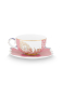 Preview: Pip Studio 2er Set Espresso Cup & Saucers Royal Pink Porzellan Tee Kaffee Tasse mit Untertasse 125 ml in dekorativer Geschenkverpackung