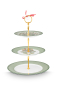 Preview: Pip Studio Cake Stand 3Layers Lily&Lotus Light Green Etagere Porzellan