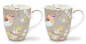 Preview: Pip Studio 2er Set Mug Large Early Bird Khaki Tee Kaffee Tasse 350 ml Porzellantasse in dekorativer Verpackung