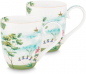 Preview: Pip Studio 2er Set Mugs XL Jolie Heron Teetasse Kaffeetasse Tee Kaffee Tasse Becher Porzellan 450 ml