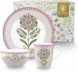 Preview: Pip Studio 3er Set Breakfast Lily & Lotus Tasse Teller Schale Frühstücksset