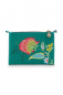 Preview: PIP Studio Kosmetiktasche Kosmetikbeutel Cosmetic Flat Pouch Small Jambo Flower/Blurred Lines Green