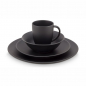 Preview: VTwonen 16 tlg. Geschirrset Tasse Teller Schale Dinnerware Raw Matt Black