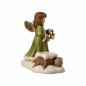 Preview: Goebel Engel Freunde aus dem Wald ANGEBOT Engel mit Glocke und Igel Windlicht Teelichthalter Winterwald Weihnachten