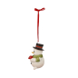 Preview: Goebel Winterglück Schneemann Hänger - Rudi mit Glückspilz - Porzellanschneemann NEUHEIT 2025 in Geschenkverpackung
