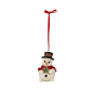 Preview: Goebel Winterglück Schneemann Hänger - Fridolin mit Kleeblatt - Porzellanschneemann NEUHEIT 2025 in Geschenkverpackung