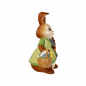 Preview: Goebel Hasenmädchen Ein Blumengruß Hase mit Blumenstrauß und Korb - groß - TOP