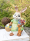 Preview: Goebel Hasenmädchen Ein Blumengruß Hase mit Blumenstrauß und Korb - groß - TOP