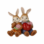 Preview: Goebel Figur Hasen Mein Valentins-Schatz Hasenpaar mit Herz und Blumen