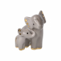 Preview: Goebel Mini Elefant in Love grau mit Ginkgo Blatt Elephant de luxe Figur aus dem Display