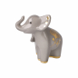 Preview: Goebel Mini Elefant in Love grau mit Ginkgo Blatt Elephant de luxe Figur aus dem Display