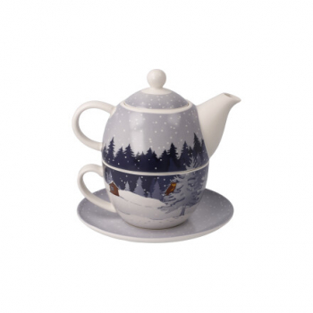 Goebel Winter Wood - Tea for one - Scandic Home Teetasse mit Untertasse und Teekanne ANGEBOT