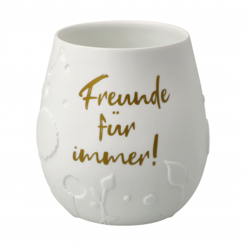 Goebel Windlicht Freunde für Immer ! Kleeblatt Porzellan Teelichthalter Spruch