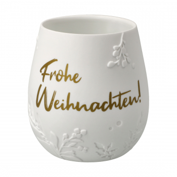 Goebel Windlicht Frohe Weihnachten Porzellan Teelichthalter Spruch