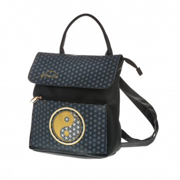Goebel Yin Yang schwarz weiß LOTUS Handtasche Kunstleder ANGEBOT Rucksack Damentasche Damenrucksack