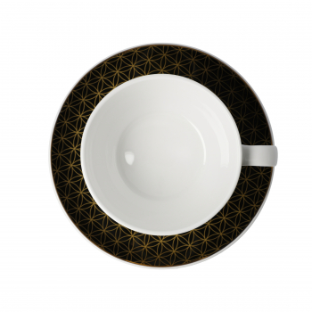 Goebel Lotus Yin Yang schwarz Tee-/Cappuccinotasse Porzellantasse