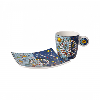 Goebel Espressotasse James Rizzi - Give Peace a Chance - Porzellan Tasse NEUHEIT 2023