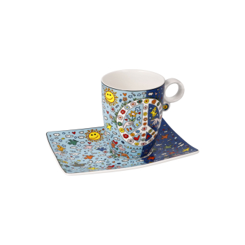 Goebel - Give Peace a Chance - James Rizzi Pop Art Kunst NEUHEIT 2023 Tasse mit Untere Porzellan Künstlertasse