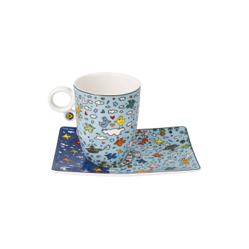 Goebel - Give Peace a Chance - James Rizzi Pop Art Kunst NEUHEIT 2023 Tasse mit Untere Porzellan Künstlertasse