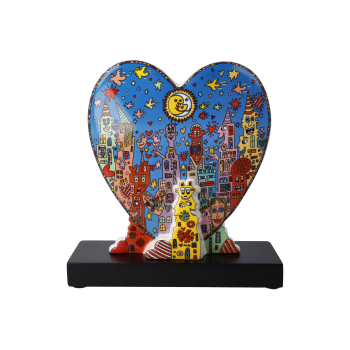 Goebel Heart Times in the City James Rizzi Figur auf Holzsockel NEUHEIT 2021