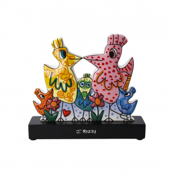 Goebel Our Colorful Family James Rizzi Figur auf Holzsockel ANGEBOT Rizzi - Birds Vögel