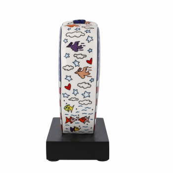 Goebel Living in the USA James Rizzi Figur auf Holzsockel Porzellan Statue ANGEBOT