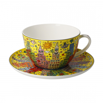 Goebel My New York City Sunset James Rizzi Pop Art Kunst NEUHEIT 2024 Tasse mit Untere Milchkaffeetasse Jumbotasse