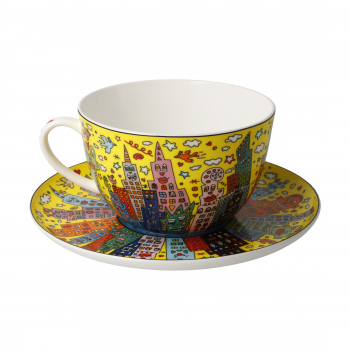 Goebel My New York City Sunset James Rizzi Pop Art Kunst NEUHEIT 2024 Tasse mit Untere Milchkaffeetasse Jumbotasse