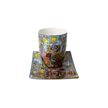 Goebel Remenber those Cool Coal Days Rizzi Pop Art Kunst NEUHEIT 2024 Tasse mit Untere Porzellantasse Künstlertasse