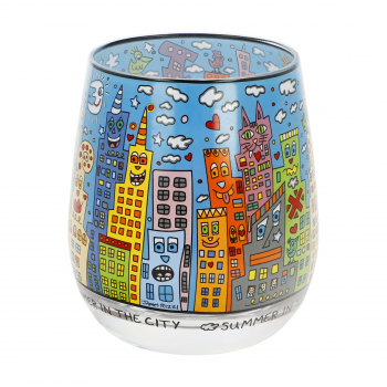 Goebel Windlicht Summer in the City James Rizzi Pop Art Teelichthalter Glas NEUHEIT 2024