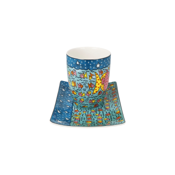 Goebel - Family of Fish - James Rizzi Pop Art Kunst NEUHEIT 2026 Tasse mit Untere Porzellan Künstlertasse