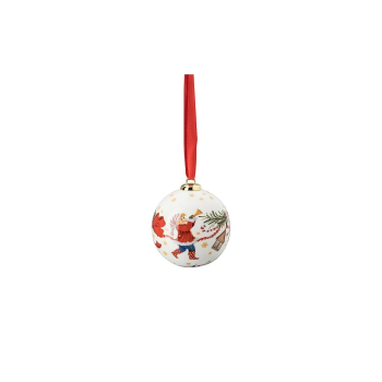 Rosenthal Hutschenreuther Sammelkollektion 2021 Porzellankugel Weihnachtskugel Lasst uns froh und munter ... 6 cm