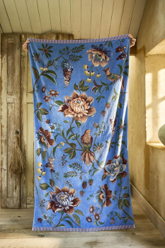 Preview: Pip studio Strandtuch Secret Garden Beachtowel Blue 100x180 Strandhandtuch Strandtuch Badehandtuch
