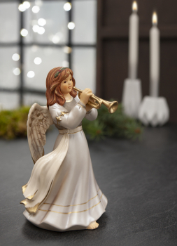 Goebel Engel Gloria Andächtige Trompetenspielerin Gloriaengel NEUHEIT 2025 Engel mit Trompete Porzellanengel