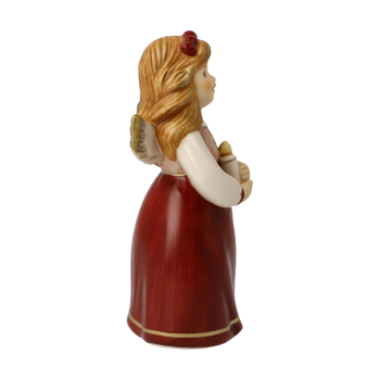 Preview: Goebel Engel Lichtbringer bordeaux Engel mit Kerze Weihnachtstraditionen in dekorativer Geschenkverpackung