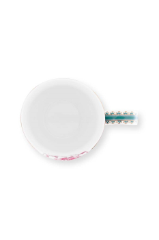 Preview: Pip Studio XL Blushing Birds White Tee Kaffee Tasse 450 ml Porzellantasse