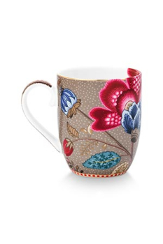 Preview: Pip Studio Set/2 Mugs Small Blooming Tales Fantasy Khaki Kaffeebecher Tee Kaffee Tasse Porzellan