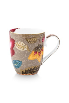 Preview: Pip Studio Set/2 Mugs Large Blooming Tales Fantasy Khaki Kaffeebecher Tee Kaffee Tasse 365 ml Porzellan