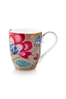 Preview: Pip Studio 2er Set Mugs XL Blooming Tales Fantasy Khaki Kaffeetasse Tee Kaffee Tasse Becher Porzellan 450 ml